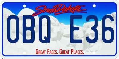 SD license plate 0BQE36