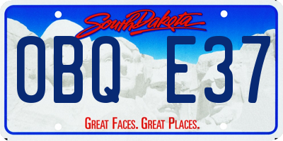 SD license plate 0BQE37