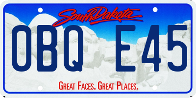 SD license plate 0BQE45