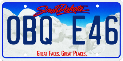 SD license plate 0BQE46