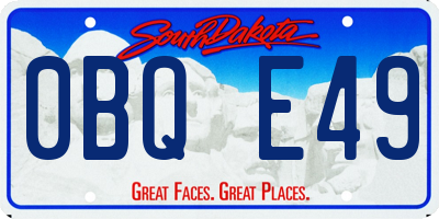 SD license plate 0BQE49