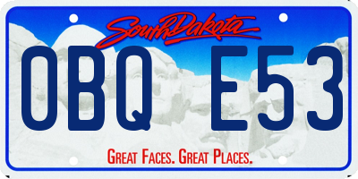 SD license plate 0BQE53