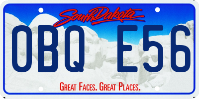 SD license plate 0BQE56