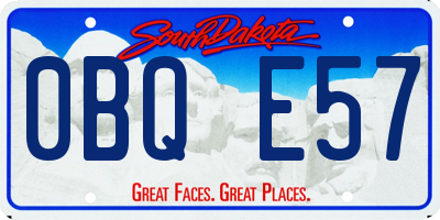 SD license plate 0BQE57