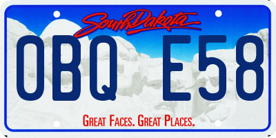 SD license plate 0BQE58