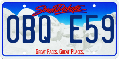 SD license plate 0BQE59