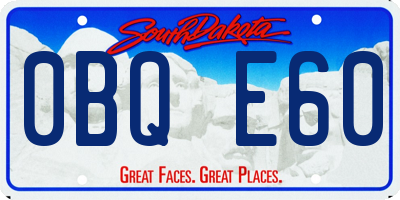 SD license plate 0BQE60