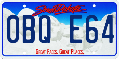 SD license plate 0BQE64