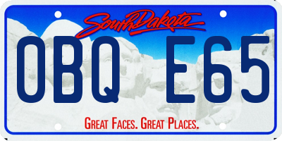 SD license plate 0BQE65