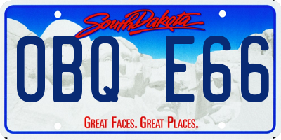 SD license plate 0BQE66