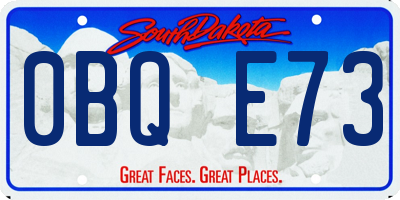 SD license plate 0BQE73