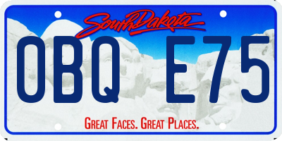 SD license plate 0BQE75