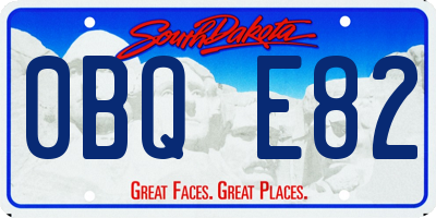 SD license plate 0BQE82