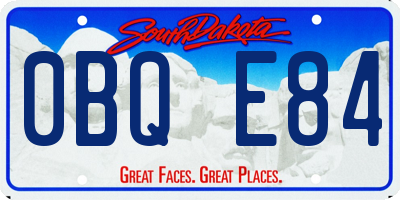 SD license plate 0BQE84