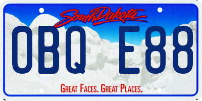 SD license plate 0BQE88