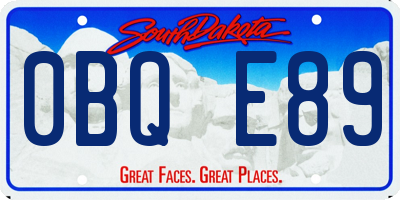 SD license plate 0BQE89