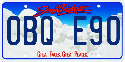 SD license plate 0BQE90