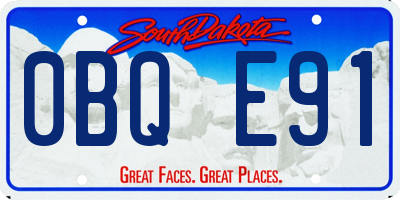 SD license plate 0BQE91