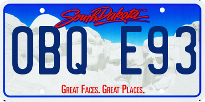 SD license plate 0BQE93