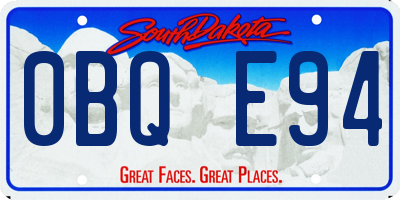 SD license plate 0BQE94