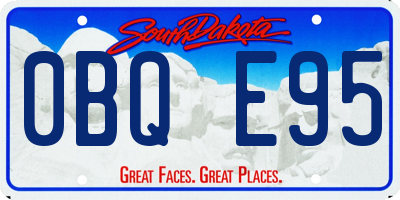 SD license plate 0BQE95
