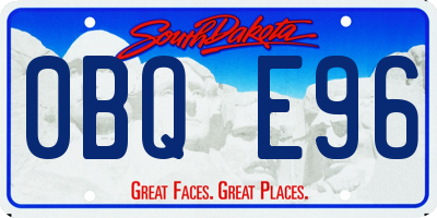 SD license plate 0BQE96