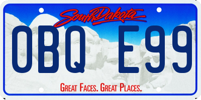 SD license plate 0BQE99