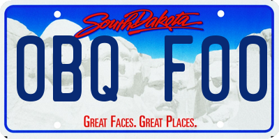 SD license plate 0BQF00