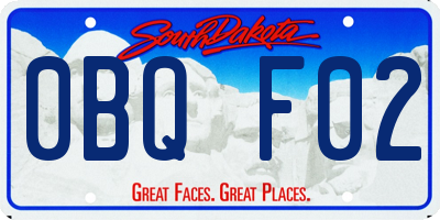 SD license plate 0BQF02