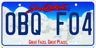 SD license plate 0BQF04