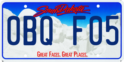 SD license plate 0BQF05