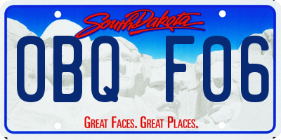 SD license plate 0BQF06