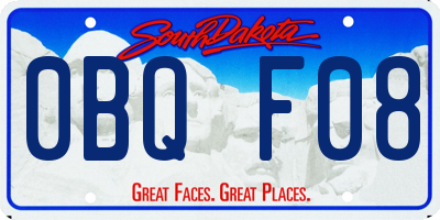 SD license plate 0BQF08