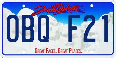 SD license plate 0BQF21