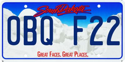 SD license plate 0BQF22