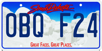 SD license plate 0BQF24