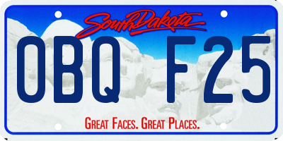 SD license plate 0BQF25