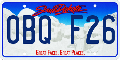 SD license plate 0BQF26