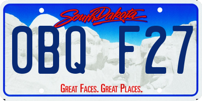 SD license plate 0BQF27
