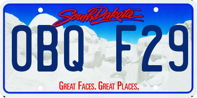 SD license plate 0BQF29