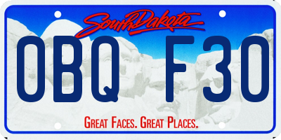 SD license plate 0BQF30