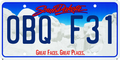 SD license plate 0BQF31