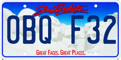 SD license plate 0BQF32