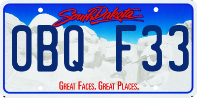 SD license plate 0BQF33