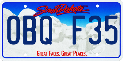 SD license plate 0BQF35