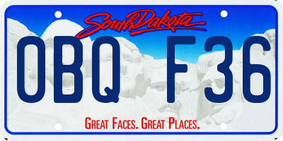 SD license plate 0BQF36