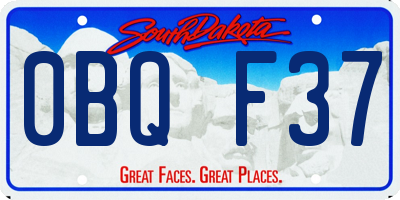 SD license plate 0BQF37