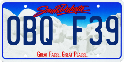 SD license plate 0BQF39