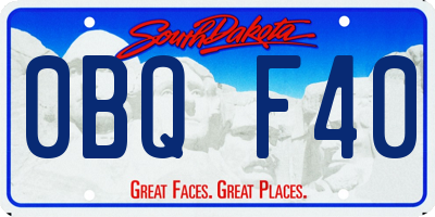 SD license plate 0BQF40