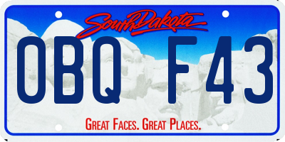 SD license plate 0BQF43